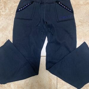 DKNY Navy Sweatpants with Beaded Accents